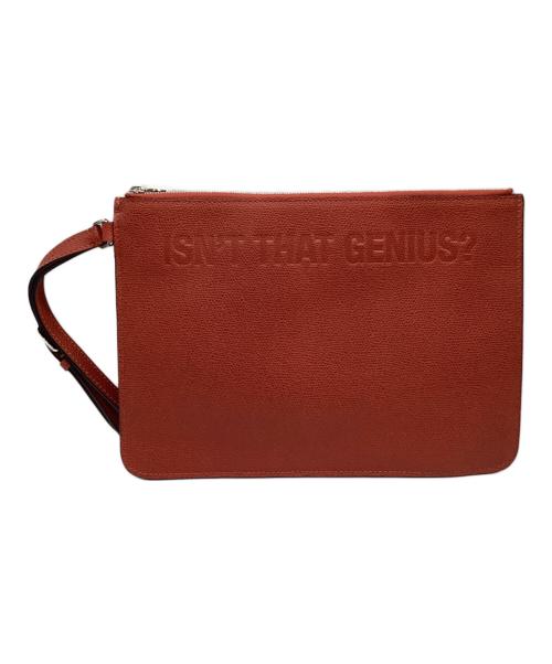 Valextra（ヴァレクストラ）Valextra (ヴァレクストラ) MONCLER (モンクレール) クラッチバッグ ブラウンの古着・服飾アイテム