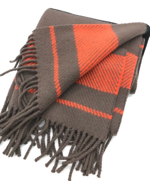 JOHNSTONS OF ELGIN（ジョンストンズオブエルガン）JOHNSTONS OF ELGIN (ジョンストンズオブエルガン) UNITED ARROWS (ユナイテッドアローズ) 別注スカーフ ブラウンの古着・服飾アイテム