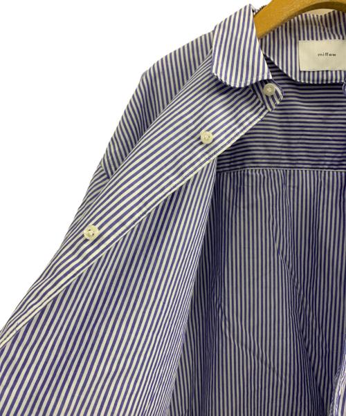 miffew（ミフュー）miffew (ミフュー) オーバーダウンシャツ ブルー×ホワイト サイズ:3の古着・服飾アイテム