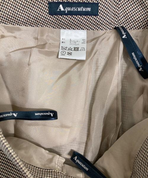 Aquascutum（アクアスキュータム）Aquascutum (アクアスキュータム) チェックテーパードパンツ ブラウン サイズ:表記無しの古着・服飾アイテム