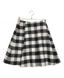 FOXEY（フォクシー）の古着「ウールカシミヤチェックスカート」｜ブラック