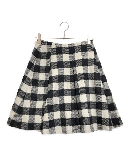 FOXEY（フォクシー）FOXEY (フォクシー) ウールカシミヤチェックスカート ブラック サイズ:サイズ３８の古着・服飾アイテム