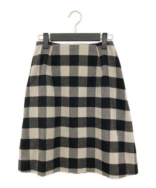 FOXEY（フォクシー）FOXEY (フォクシー) ウールカシミヤチェックスカート ブラック サイズ:サイズ３８の古着・服飾アイテム