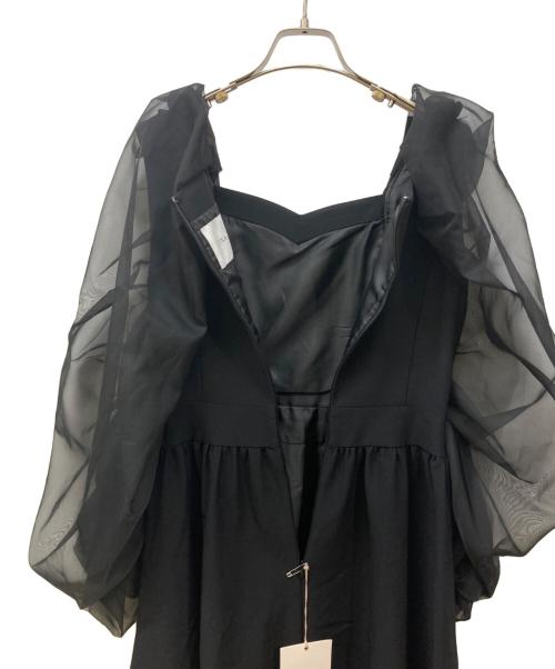 STINA closet（スティナクローゼット）STINA closet (スティナクローゼット) Organdy tulip dress ブラック サイズ: 36S 未使用品の古着・服飾アイテム