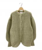 CLANEクラネ）の古着「COLOR MOHAIR SHAGGY CARDIGAN」｜グリーン