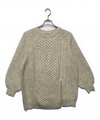 SHENERYシーナリー）の古着「サイドスリットケーブルニット」｜ライトグレー