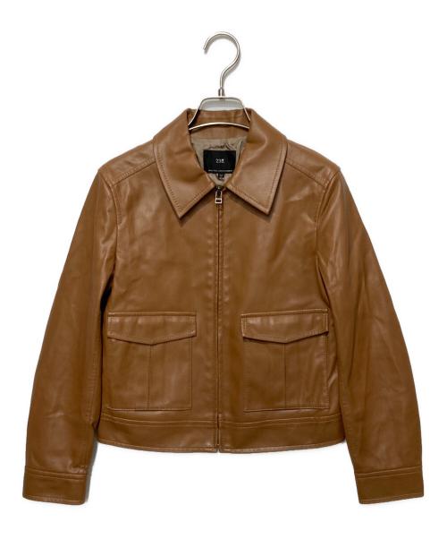 23区（ニジュウサンク）23区 (ニジュウサンク) エコレザージャケット ブラウン サイズ:32の古着・服飾アイテム