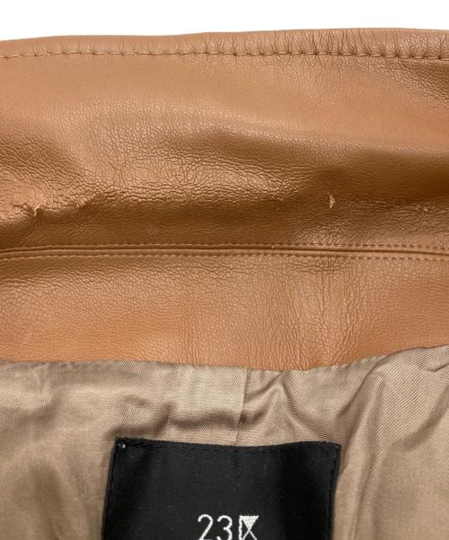 23区（ニジュウサンク）23区 (ニジュウサンク) エコレザージャケット ブラウン サイズ:32の古着・服飾アイテム