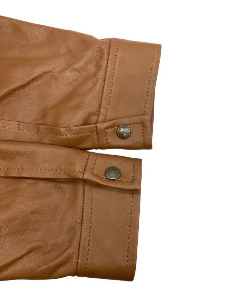 23区（ニジュウサンク）23区 (ニジュウサンク) エコレザージャケット ブラウン サイズ:32の古着・服飾アイテム