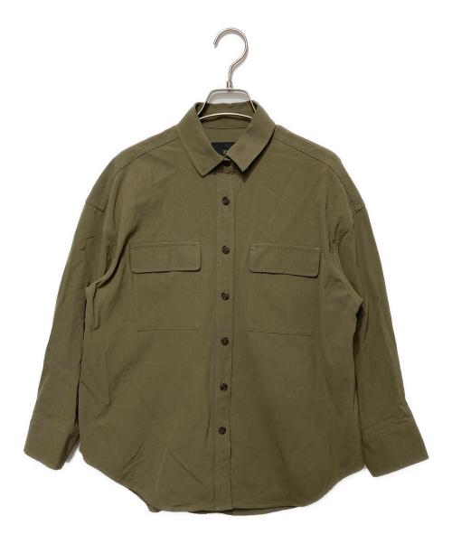 23区（ニジュウサンク）23区 (ニジュウサンク) ミリタリーコットンギャバ シャツ カーキ サイズ:32の古着・服飾アイテム