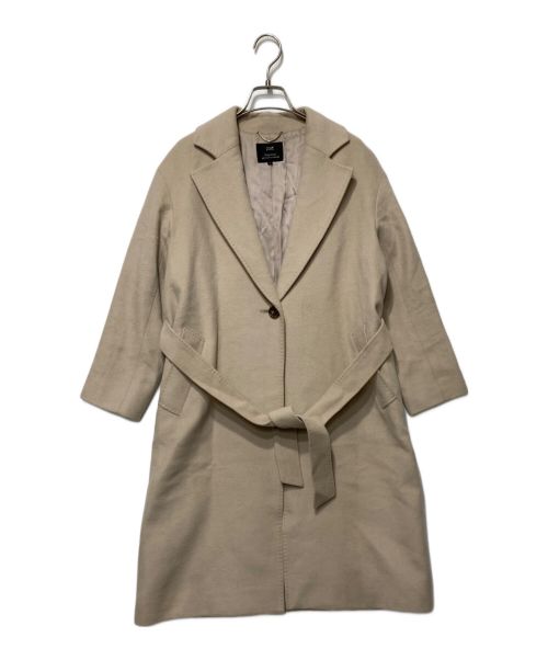23区（ニジュウサンク）23区 (ニジュウサンク) ウールアンゴラビーバーロングチェスターコート ベージュ サイズ:32の古着・服飾アイテム