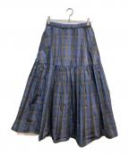 JOURNAL STANDARDジャーナルスタンダード）の古着「メモリーチェックスカート」｜ネイビー