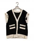 ELLAエラ）の古着「ツイードバイカラージレ」｜ブラック