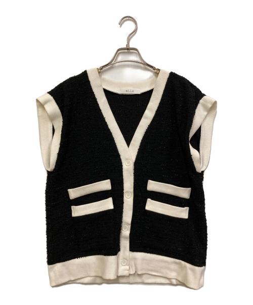 ELLA（エラ）eLLa (エラ) ツイードバイカラージレ ブラック サイズ:FREEの古着・服飾アイテム