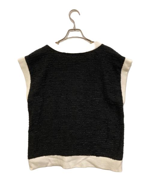 ELLA（エラ）eLLa (エラ) ツイードバイカラージレ ブラック サイズ:FREEの古着・服飾アイテム