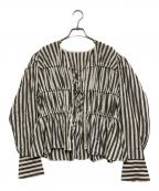 Adam et Ropeアダム エ ロペ）の古着「ウエストシェイプギャザーシャツ」｜グレー