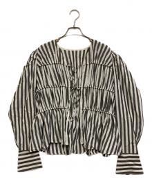 Adam et Rope（アダム エ ロペ）の古着「ウエストシェイプギャザーシャツ」｜グレー