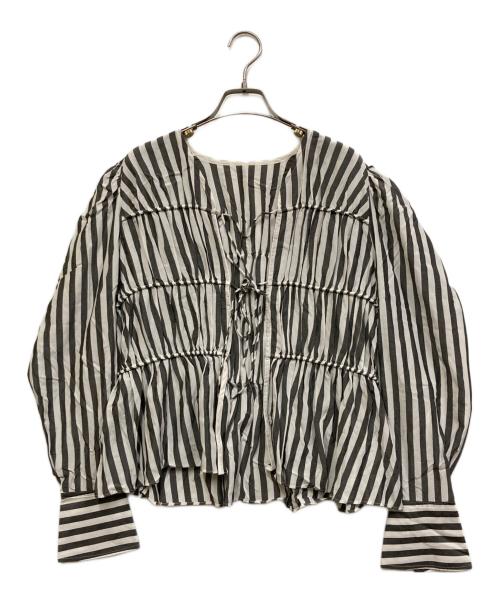 Adam et Rope（アダム エ ロペ）Adam et Rope (アダム エ ロペ) ウエストシェイプギャザーシャツ グレー サイズ:FREEの古着・服飾アイテム