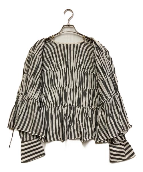 Adam et Rope（アダム エ ロペ）Adam et Rope (アダム エ ロペ) ウエストシェイプギャザーシャツ グレー サイズ:FREEの古着・服飾アイテム