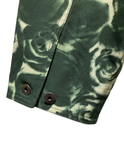 BURBERRY（バーバリー）BURBERRY (バーバリー) Rose-print cotton shirt jacket グリーン×アイボリー サイズ:Lの古着・服飾アイテム