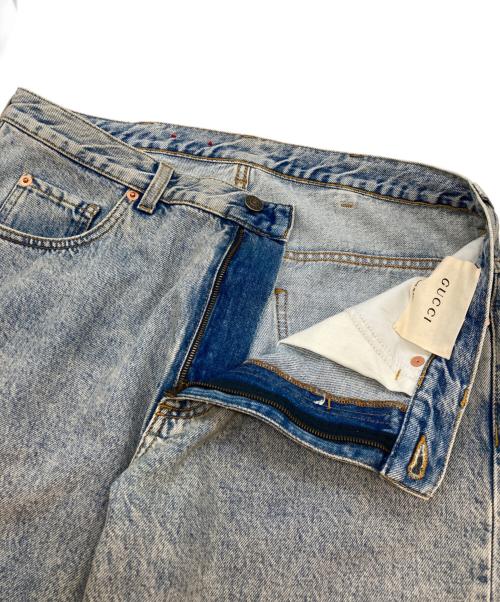 GUCCI（グッチ）GUCCI (グッチ) バックロゴデニムパンツ インディゴ サイズ:86cm（W34）の古着・服飾アイテム
