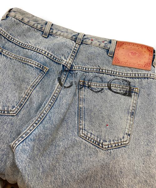 GUCCI（グッチ）GUCCI (グッチ) バックロゴデニムパンツ インディゴ サイズ:86cm（W34）の古着・服飾アイテム