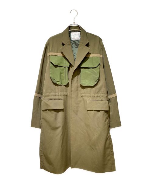 sacai（サカイ）sacai (サカイ) Suiting Mix Coat（スーティングミックスコート） カーキ サイズ:1の古着・服飾アイテム
