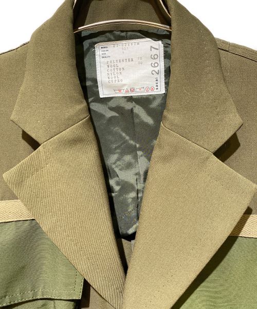 sacai（サカイ）sacai (サカイ) Suiting Mix Coat（スーティングミックスコート） カーキ サイズ:1の古着・服飾アイテム