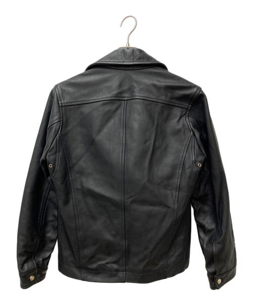 SILENCE（サイレンス）SILENCE (サイレンス) BR (ビーアール) ゴールドパーツ ゴートスキンダブル ライダースジャケット ブラック サイズ:44の古着・服飾アイテム