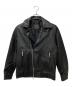 SILENCE（サイレンス）の古着「ゴールドパーツ ゴートスキンダブル ライダースジャケット」｜ブラック