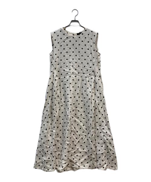 INGEBORG（インゲボルグ）INGEBORG (インゲボルグ) リネンドットワンピース ナチュラル サイズ:-の古着・服飾アイテム