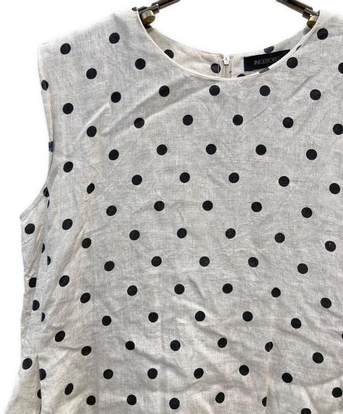 INGEBORG（インゲボルグ）INGEBORG (インゲボルグ) リネンドットワンピース ナチュラル サイズ:-の古着・服飾アイテム