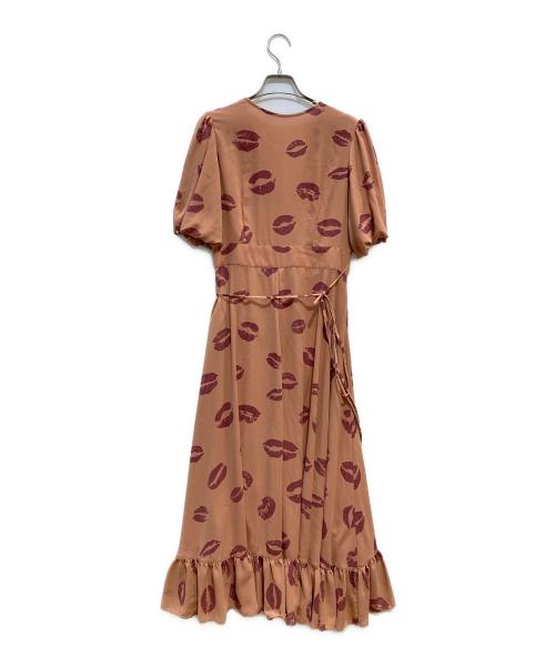 HER LIP TO（ハーリップトゥ）HER LIP TO (ハーリップトゥ) Lip-print Wrap Dress レッド サイズ:Fの古着・服飾アイテム