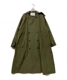 VACHEMENT（ヴァシュモン）の古着「インナーダウンロングトレンチコート」｜オリーブ