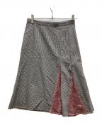 DOLCE & GABBANAドルチェ＆ガッバーナ）の古着「レース切替スカート」｜ベージュ