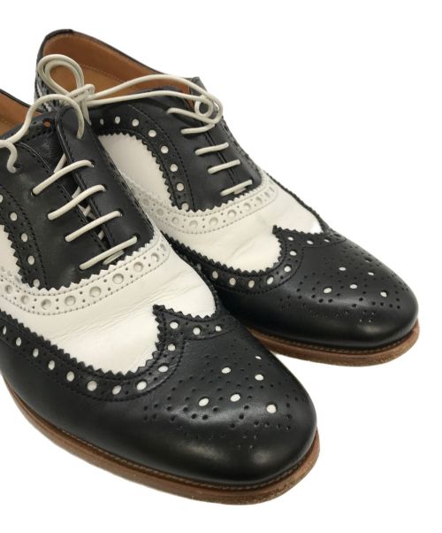 CHURCH'S（チャーチ）CHURCH'S (チャーチ) ウィングチップシューズ ブラック×ホワイト サイズ:38 1/2の古着・服飾アイテム