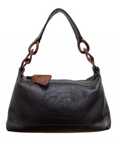 中古・古着通販】CHANEL (シャネル) ワンショルダーバッグ ブラック