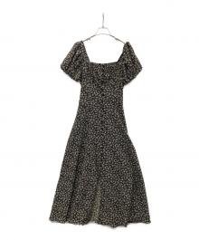 JILL STUART（ジルスチュアート）の古着「スモールフラワープリントワンピース」｜ブラック