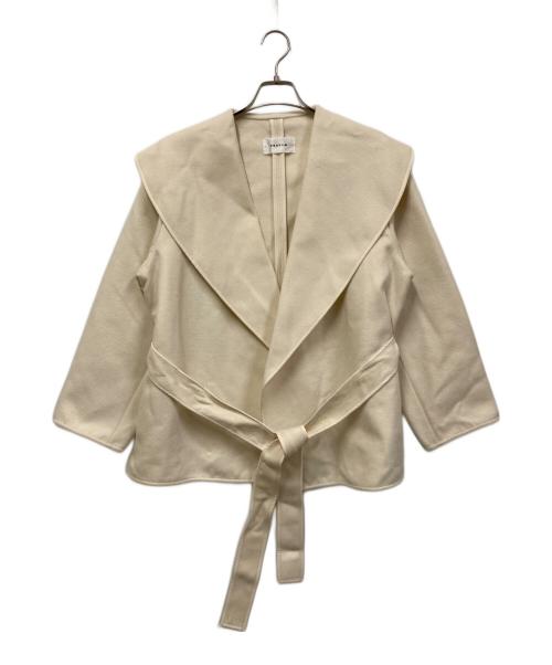 FRAY ID（フレイ アイディー）FRAY ID (フレイ アイディー) ショールカラーショートリバーコート アイボリー サイズ:SIZE Freeの古着・服飾アイテム