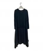 GROUND Yグラウンドワイ）の古着「Vintage Decyne Jersey Long Shirt Docking Cut Sew」｜ブラック