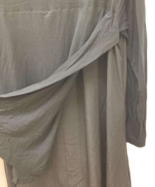 GROUND Y（グラウンドワイ）GROUND Y (グラウンドワイ) Vintage Decyne Jersey Long Shirt Docking Cut Sew ブラック サイズ:1の古着・服飾アイテム