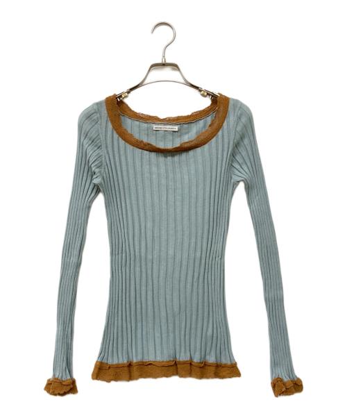 AKANE UTSUNOMIYA（アカネウツノミヤ）AKANE UTSUNOMIYA (アカネウツノミヤ) リブニット ブルー サイズ:Fの古着・服飾アイテム