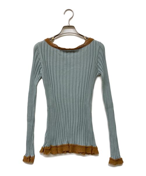 AKANE UTSUNOMIYA（アカネウツノミヤ）AKANE UTSUNOMIYA (アカネウツノミヤ) リブニット ブルー サイズ:Fの古着・服飾アイテム