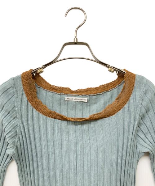 AKANE UTSUNOMIYA（アカネウツノミヤ）AKANE UTSUNOMIYA (アカネウツノミヤ) リブニット ブルー サイズ:Fの古着・服飾アイテム