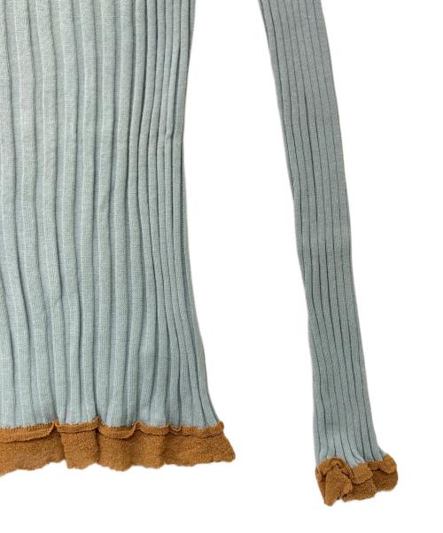 AKANE UTSUNOMIYA（アカネウツノミヤ）AKANE UTSUNOMIYA (アカネウツノミヤ) リブニット ブルー サイズ:Fの古着・服飾アイテム