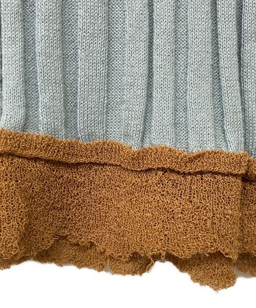 AKANE UTSUNOMIYA（アカネウツノミヤ）AKANE UTSUNOMIYA (アカネウツノミヤ) リブニット ブルー サイズ:Fの古着・服飾アイテム