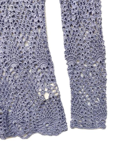 CLANE（クラネ）CLANE (クラネ) CROCHET V NECK LONG KNIT TOPS ブルー サイズ:1の古着・服飾アイテム
