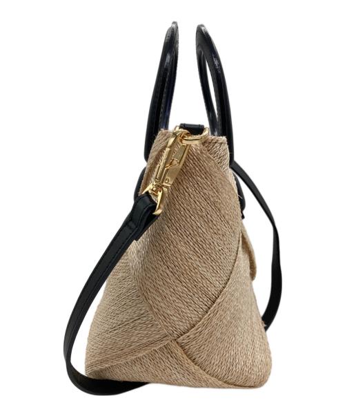 VIOLAd'ORO（ヴィオラドーロ）VIOLAd'ORO (ヴィオラドーロ) アバカメッシュ 2WAYバケットバッグ ナチュラル×ブラックの古着・服飾アイテム