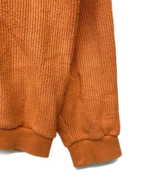 LACOSTE（ラコステ）LACOSTE (ラコステ) 古着ロゴ刺繍畦編みロングスリーブニット オレンジ サイズ:5の古着・服飾アイテム