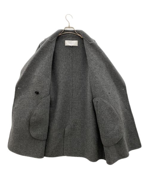 LE CIEL BLEU（ルシェルブルー）LE CIEL BLEU (ルシェルブルー) Double Faced Short Coat（ダブルフェイスビッグポケットコート） グレー サイズ:36の古着・服飾アイテム